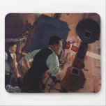 Vintage Business, Projectionist in a Movie Theatre Mouse Pads