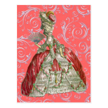 Vintage Bustled Woman Post Cards