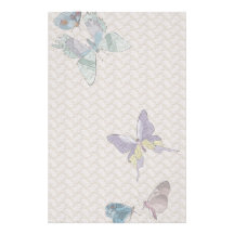 Vintage Butterflies and Lace Stationary Stationery Paper