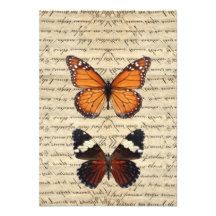 Vintage butterflies collection custom invite