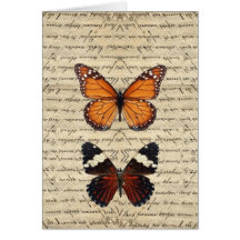 Vintage butterflies collection greeting cards