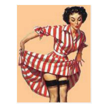 Vintage Candy Striper Pin Up Girl MousePad Post Card