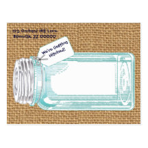 Vintage Canning Jar WIth Burlap Postcard