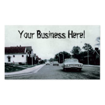 Vintage Car Driving on Road Business Card