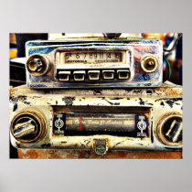 Vintage car radios posters