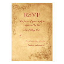 Vintage Caramel Brown Personalized Invitations