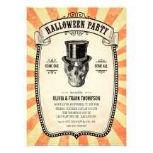 Vintage Carnival Show Halloween Invitations