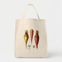 Vintage Carrots Vegetarian Tote Bag