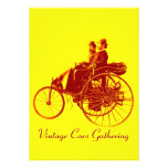 ViNTAGE CARS GATHERING ,yellow brown Personalized Invitation
