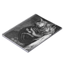 Vintage Cat Print Spiral Notebook