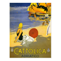 Vintage Cattolica Italian Travel Art Post Card