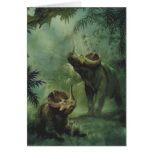 Vintage Centrosaurus Dinosaur in the Jungle Cards