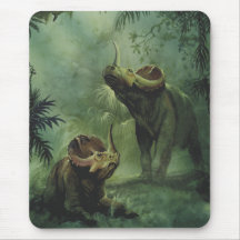 Vintage Centrosaurus Dinosaur in the Jungle Mouse Pads