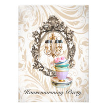 vintage chandelier Housewarming Party invitation