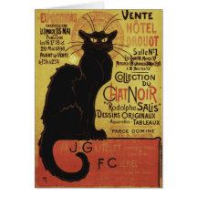 Vintage Chat Noir, Vente Hôtel Drouot Steinlen Card