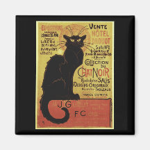 Vintage Chat Noir, Vente Hôtel Drouot Steinlen Fridge Magnet