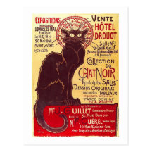 Vintage Chat Noir, Vente Hôtel Drouot Steinlen Postcard