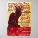 Vintage Chat Noir, Vente Hôtel Drouot Steinlen Print