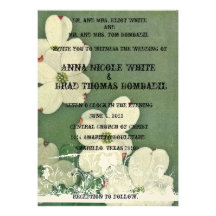 Vintage Cherry Blossom Wedding Invitation