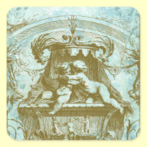 Vintage Cherub Save the Date Design stickers