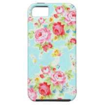 Vintage chic floral roses blue rose flowers shabby iPhone 5 covers