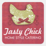 Vintage chicken casserole homestyle food gift stickers