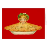 Vintage Child & Pie Greeting Card