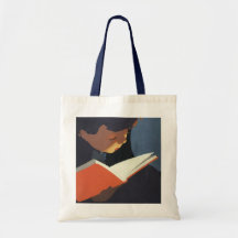 Vintage Child Reading a Book, Back to School Time! Tote Bags