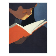 Vintage Child Reading a Book, Back to School Time! Post Card
