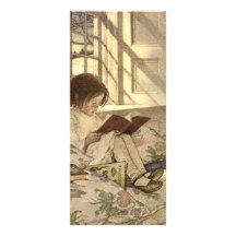 Vintage Child Reading a Book, Jessie Willcox Smith Full Color Rack Card