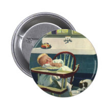 Vintage Children, Baby Sleeping Highchair Kitchen