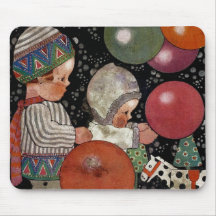 Vintage Children Birthday Party Balloons Fun Toys Mousepads
