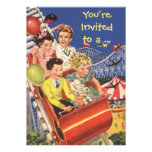 Vintage Children Roller Coaster Fun Birthday Party Personalised Announcements