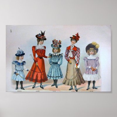 Children Fashion on Vintage Children S Fashion 1890 S Print   Zazzle Com Au