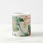 Vintage Christmas Bells and Bird Mugs