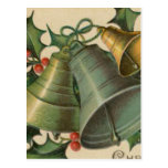 Vintage Christmas Bells and Holly Post Card