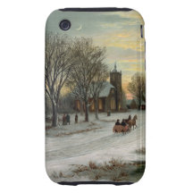Vintage Christmas Eve Night iPhone 3 Tough Case