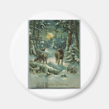Vintage Christmas Fridge Magnets