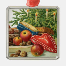 Vintage Christmas Heart Ornaments