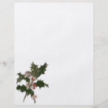 Vintage Christmas Holly Plant with Red Berries Flyers