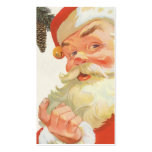 Vintage Christmas, Jolly Santa Claus with a Secret Business Card Templates