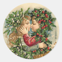 Vintage Christmas Kiss sticker
