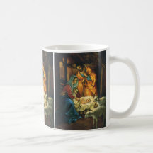 Vintage Christmas Nativity, Baby Jesus in Manger Coffee Mugs