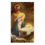 Vintage Christmas Nativity, Mary Joseph Baby Jesus Business Card Template