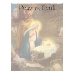 Vintage Christmas Nativity, Mary Joseph Baby Jesus Customized Letterhead