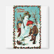 Vintage Christmas Refrigerator Magnets