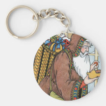 Vintage Christmas, Saint Nicholas with Toys Keychain