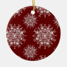 Vintage Christmas Snowflakes Blizzard Pattern Christmas Tree Ornaments