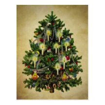 vintage christmas tree postcard