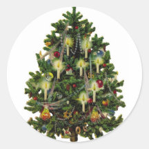 Vintage Christmas Tree Sticker